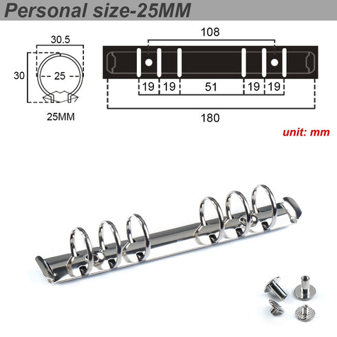 Ring Binder Replacement Kit Ring Binder Mechanism Planner Rings with Hardware for Ring Planner | A5, A6, A7 & Personal
