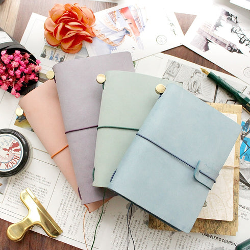 Travelers Notebook Genuine Leather Cover PASTEL Planner Vintage Retro Personal Diary Office School Stationery Gifts Supplie