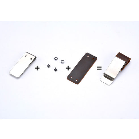 Moterm Metal Leather Pen holder Brass and Stainless steel Pencil clip for Genuine Leather notebook Journal diary