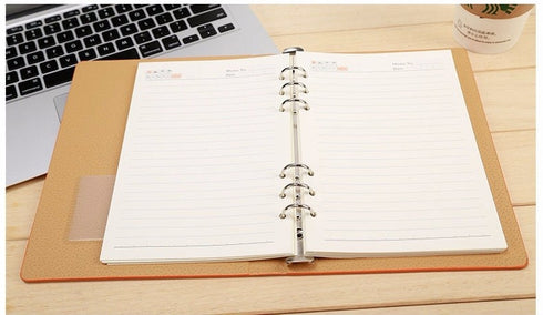 Vegan Leather Binder A4 A6 B5 A5 Spiral Notebook Planner Agenda