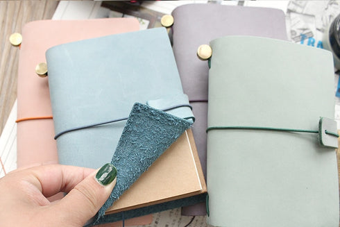 Travelers Notebook Genuine Leather Cover PASTEL Planner Vintage Retro Personal Diary Office School Stationery Gifts Supplie