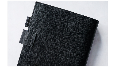 Moterm Luxe Personal Wide Litchi Grain Leather Planner 30 MM Silver Rings Notebook Organizer Agenda LARGE BACK POCKET