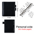 Moterm Luxe Personal Wide Litchi Grain Leather Planner 30 MM Silver Rings Notebook Organizer Agenda LARGE BACK POCKET