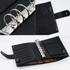 Moterm Luxe Personal Wide Litchi Grain Leather Planner 30 MM Silver Rings Notebook Organizer Agenda LARGE BACK POCKET