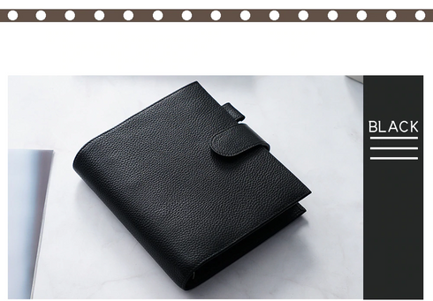 Moterm Luxe Personal Wide Litchi Grain Leather Planner 30 MM Silver Rings Notebook Organizer Agenda LARGE BACK POCKET
