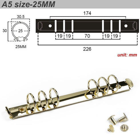 Ring Binder Replacement Kit Ring Binder Mechanism Planner Rings with Hardware for Ring Planner | A5, A6, A7 & Personal