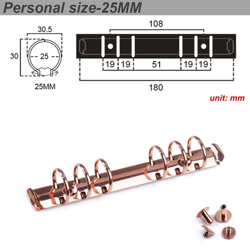 Ring Binder Replacement Kit Ring Binder Mechanism Planner Rings with Hardware for Ring Planner | A5, A6, A7 & Personal