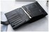 Moterm Luxe Personal Wide Litchi Grain Leather Planner 30 MM Silver Rings Notebook Organizer Agenda LARGE BACK POCKET