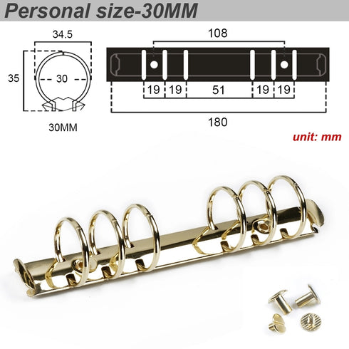 Ring Binder Replacement Kit Ring Binder Mechanism Planner Rings with Hardware for Ring Planner | A5, A6, A7 & Personal