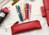 Litchi Grain School Pencil Cases Vintage Zipper Bag High-quality Cowhide Pencil Bag Retro Gift Stationery Supplies