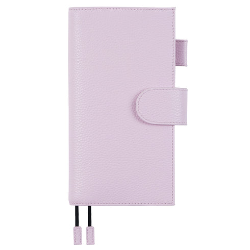 Moterm Pebbled Leather Original Weeks Cover for Hobonichi and Skinny Mini Happy Planner with Back Pocket and Double Clasps Diary