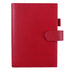 Moterm Firm Pebbled Grain Leather A5 A6 B6 Weeks Cherry Red Color Genuine Cowhide Planner Rings Notebook Cover Diary Agenda Organizer Journey