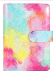 Tie Dyed Marble Color A6 Vegan Leather DIY Binder Notebook Cover Diary Agenda Planner Cover