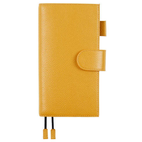 Moterm Pebbled Leather Original Weeks Cover for Hobonichi and Skinny Mini Happy Planner with Back Pocket and Double Clasps Diary