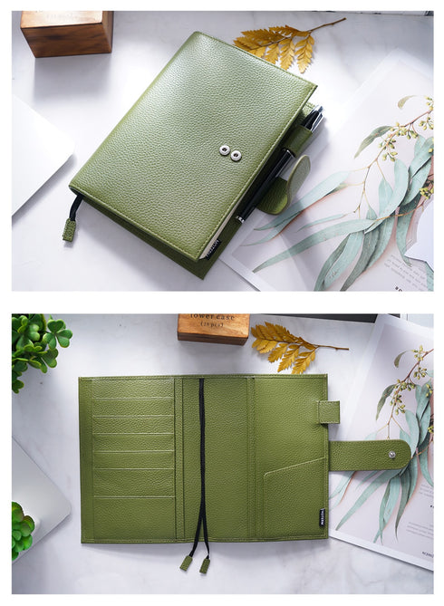 Moterm Original Series B6 Plus Cover for B6 Stalogy Notebook Genuine Pebbled Grain Cowhide Planner Organizer Agenda Journal
