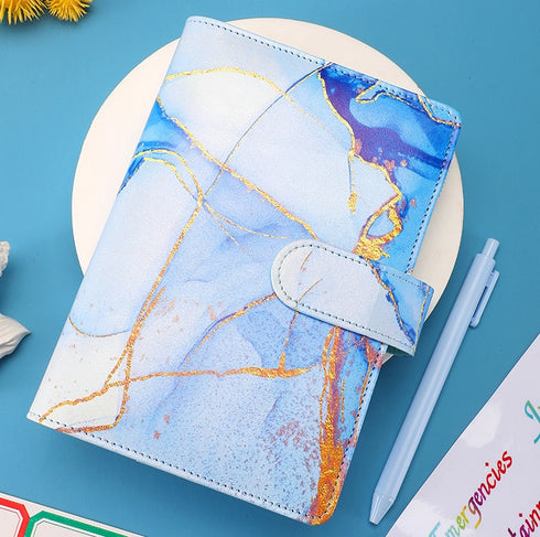 Tie Dyed Marble Color A6 Vegan Leather DIY Binder Notebook Cover Diary Agenda Planner Cover