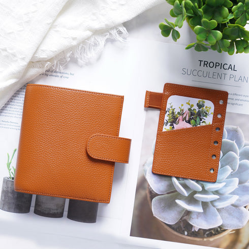 Moterm Luxe 2.0 Series Binder Pocket Size Planner Pebbled Grain Leather A7 Notebook with 30MM Ring