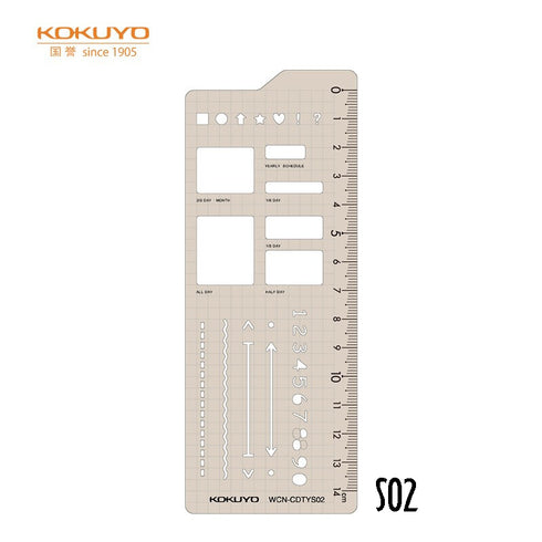 Kokuyo MO Series Round Stencil Template Chronodex Stars Hearts Arches Icon Bujo Stencil | WCN-CDTAS13