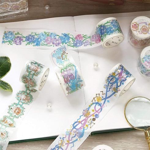 BGM Rainbow Lace Ribbon Lace Bows GOLD FOIL Washi Tape