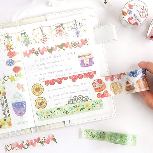 BGM Sweets Dessert Waffles Cupcakes Cake GOLD FOIL Washi Tape