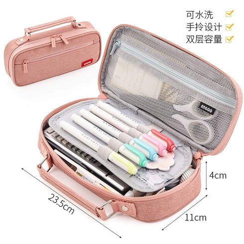 BLACK Extra Large Canvas Pen Case Pencil Case Storage Case Pencil Case Sectional Pen Case