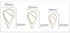 Black Set Water Drop Tear Drop Teardrop Paper Clips - Three Sizes!