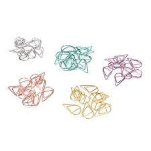 Black Set Water Drop Tear Drop Teardrop Paper Clips - Three Sizes!