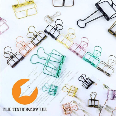 BLACK Skeleton Frame Hollow Binder Clips - Small, Medium & Large! Super cute and very strong!