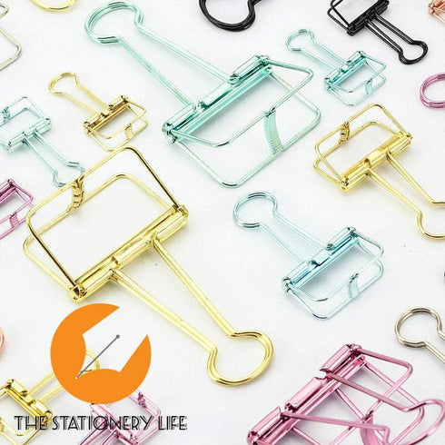BLACK Skeleton Frame Hollow Binder Clips - Small, Medium & Large! Super cute and very strong!