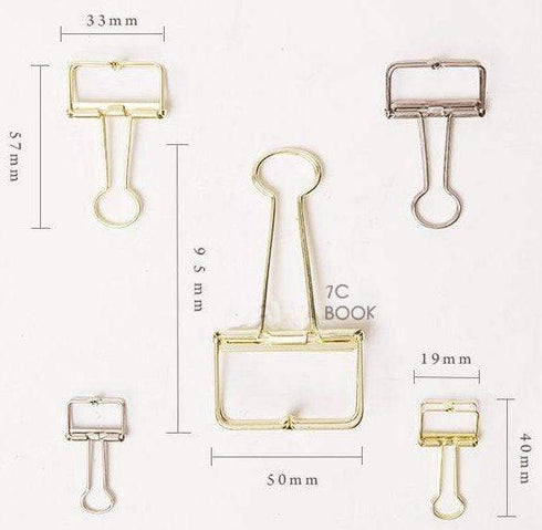 BLACK Skeleton Frame Hollow Binder Clips - Small, Medium & Large! Super cute and very strong!