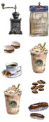 Coffee Washi Tape Barista Washi Tape Kawaii Washi Tape Coffee Beans Washi Tape Coffee Cup Washi Tape Cappuccino Washi Tape Frappuccino Washi