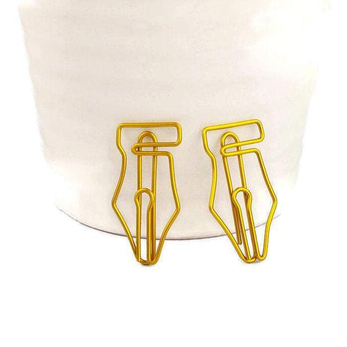 Fountain Pen Nib Paper Clip ROSE GOLD Copper Nib Five Paper Clips