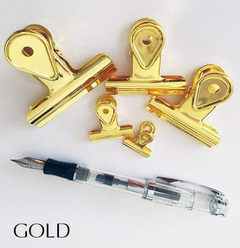 Gold Black Bulldog Binder Paper Clips - Five sizes & Seven Colors!! Super cute very strong!