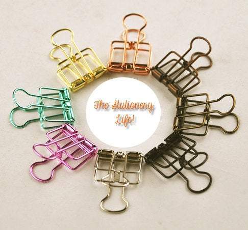 GREEN Skeleton Frame Hollow Wire Binder Clips - Small, Medium & Large! Super cute and very strong!