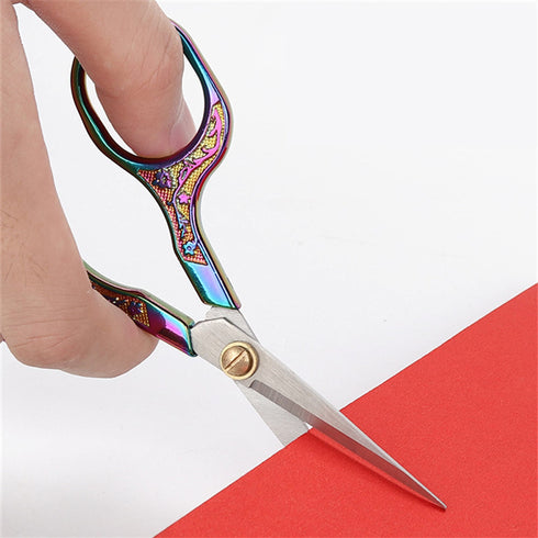 ONE Pair SILVER Retro Inspired Office Scissors Stationery Embroidery Travel | Super sharp