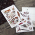 Fountain Pen Quill Ink Retro Steampunk Antique Typewriter Watercolor Ephemera Postcards
