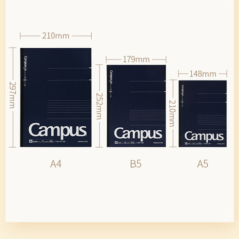 Kokuyo A5 Campus Notebook Navy 6mm Dot Line | A5 50 Sheet 105BT