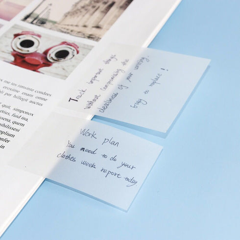 Translucent Transparent PET PLAIN Vellum Sticky Notes | Plain 2 X 3 50 sheets