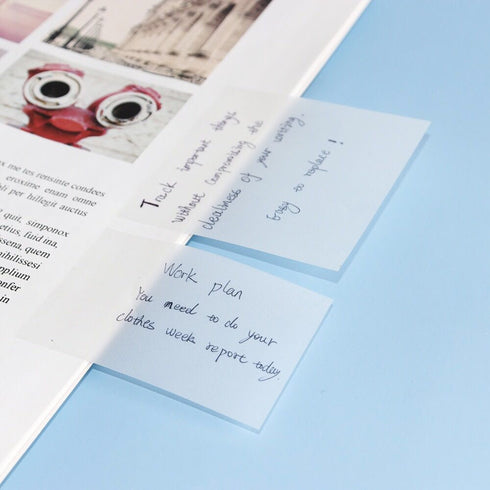 Translucent Transparent PET PLAIN Vellum Sticky Notes | Plain 3 X 3 50 sheets