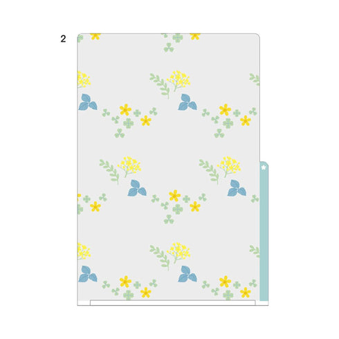 Midori MD A4 3 Pocket Clear Folder | Wildflower Kawaii