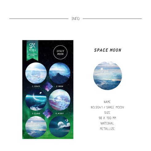 Suatelier Sonia PVC Stickers 2041 | Space Moon Planet Stickers Moon Stickers