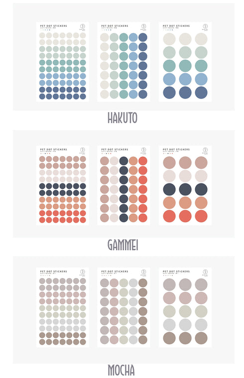 TRANSPARENT PET Pastel Dot Stickers Circle Stickers | Dai Blue