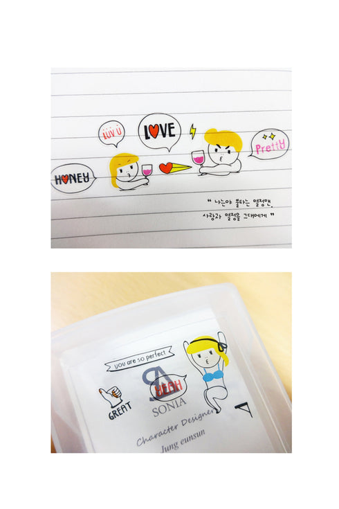 Suatelier Sonia PVC Transparent Stickers 2011 | Today Caricature Stickers Cartoon Stickers Love Stickers Daily Stickers