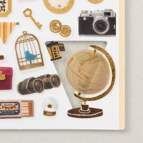 Midori Sticker Marché ANTIQUE Washi Tape Stickers | 2382