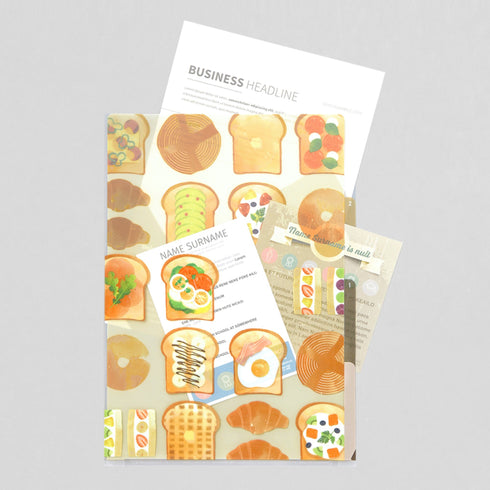 Midori MD A4 3 Pocket Clear Folder | Toast