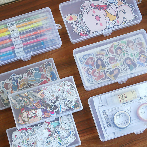 LARGE Loose Sticker Storage Box Planner Storage Clear Plastic Storage Box Die-Cut Sticker Storage Sticker Storage