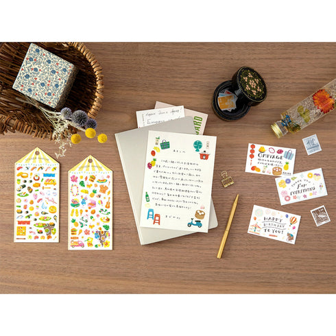 Midori Sticker Marché Pressed FLOWERS Washi Tape Stickers | 2453