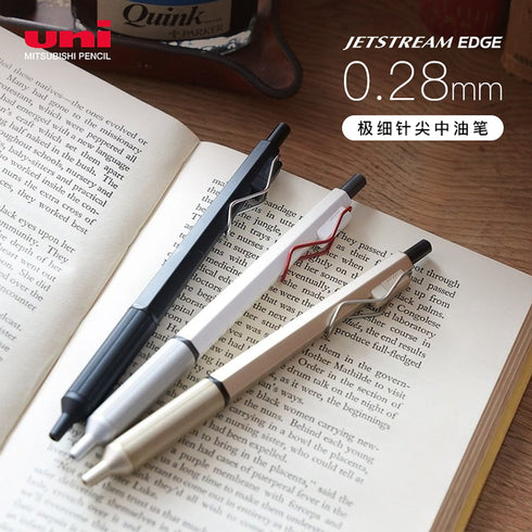 Mitsubishi Jetstream Edge BLACK 0.28mm Pen Oil-Based Ink Ultra FIne Point Water Resistant Ink | SXN-1003-28