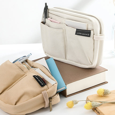 LIGHT BROWN Japan KOKUYO New One Series Large Capacity Folio Case Bag in Bag Pen Case Pencil Case
