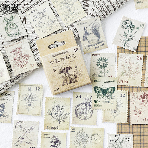 Premium Die-Cut Stickers Stamp Ephemera Floral Stamps Animal Stamps